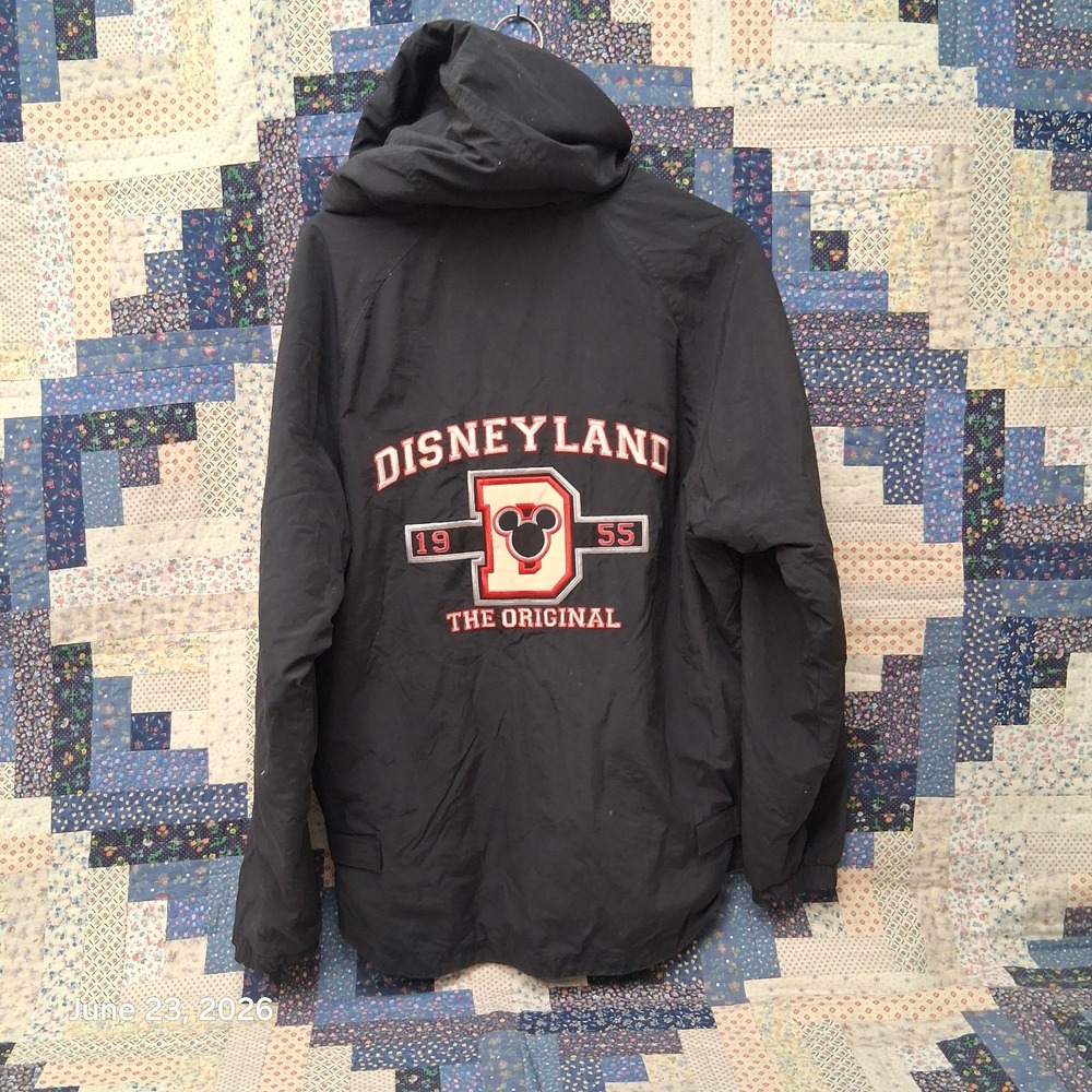 Disneyland Resorts Embroidered Black Hooded Jacket Size Small The Original